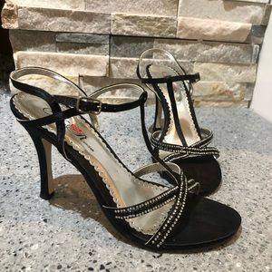 Wild Rose strappy heels with rhinestones